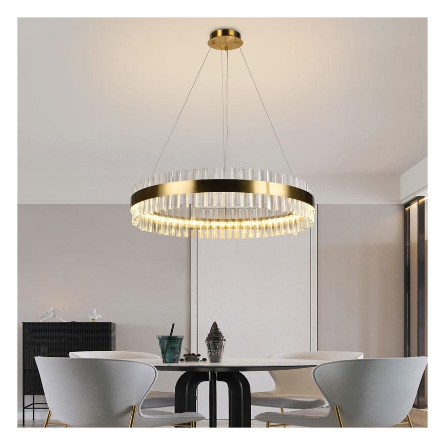 LED Prigušivi kristalni luster na sajli LED/55W/230V 3000-6500K + Daljinski upravljač