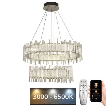 LED Prigušivi kristalni luster na sajli LED/65W/230V 3000-6500K + Daljinski upravljač