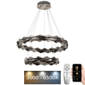 LED Prigušivi kristalni luster na sajli LED/65W/230V 3000-6500K sjajni krom + Daljinski upravljač