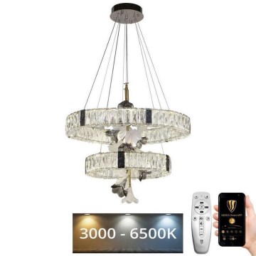 LED Prigušivi kristalni luster na sajli LED/70W/230V 3000-6500K + Daljinski upravljač