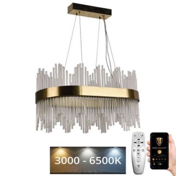 LED Prigušivi kristalni luster na sajli LED/70W/230V 3000-6500K + Daljinski upravljač