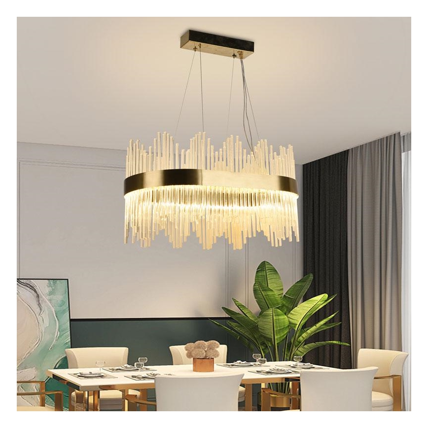 LED Prigušivi kristalni luster na sajli LED/70W/230V 3000-6500K + Daljinski upravljač