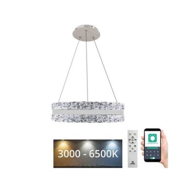 LED Prigušivi kristalni luster na sajli LED/80W/230V 3000-6500K bela + Daljinski upravljač