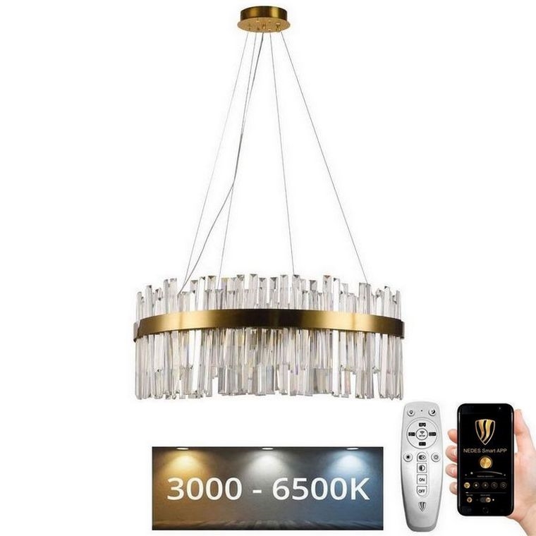 LED Prigušivi kristalni luster na sajli LED/80W/230V 3000-6500K + Daljinski upravljač