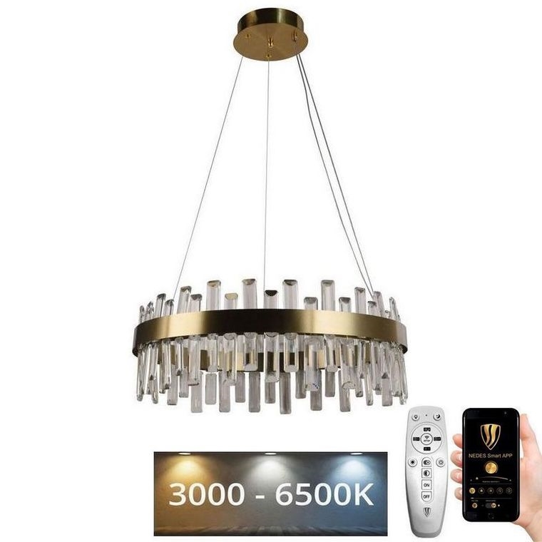 LED Prigušivi kristalni luster na sajli LED/80W/230V 3000-6500K + Daljinski upravljač