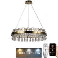 LED Prigušivi kristalni luster na sajli LED/80W/230V 3000-6500K zlatna + Daljinski upravljač