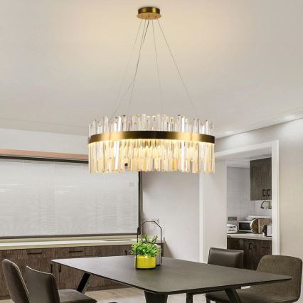 LED Prigušivi kristalni luster na sajli LED/80W/230V 3000-6500K + Daljinski upravljač
