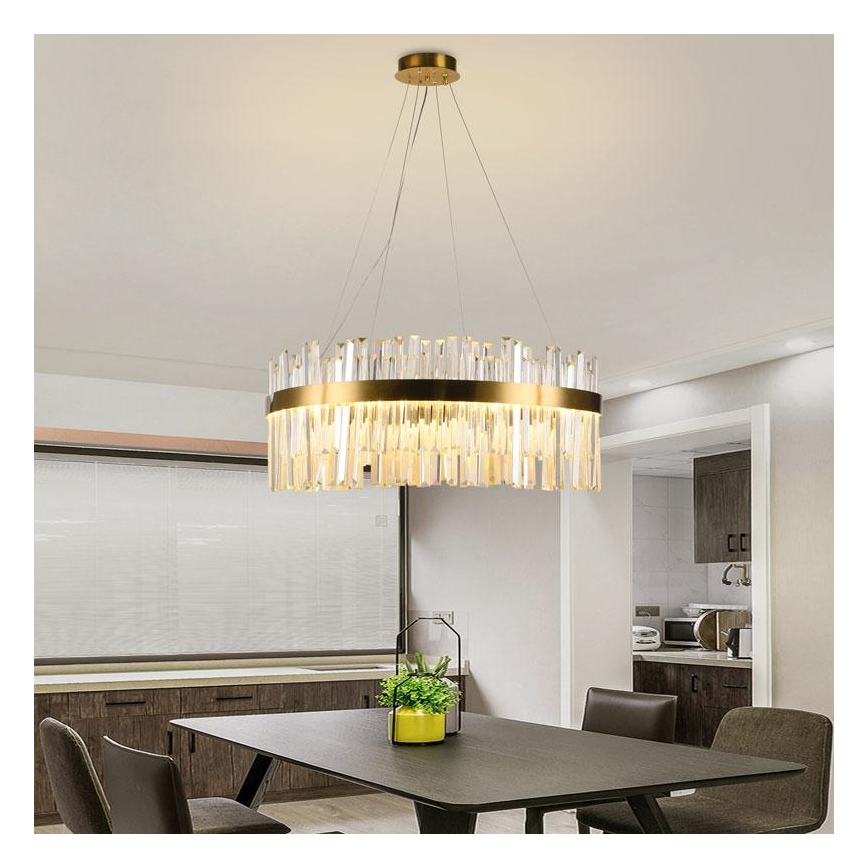 LED Prigušivi kristalni luster na sajli LED/80W/230V 3000-6500K + Daljinski upravljač