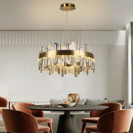 LED Prigušivi kristalni luster na sajli LED/80W/230V 3000-6500K + Daljinski upravljač