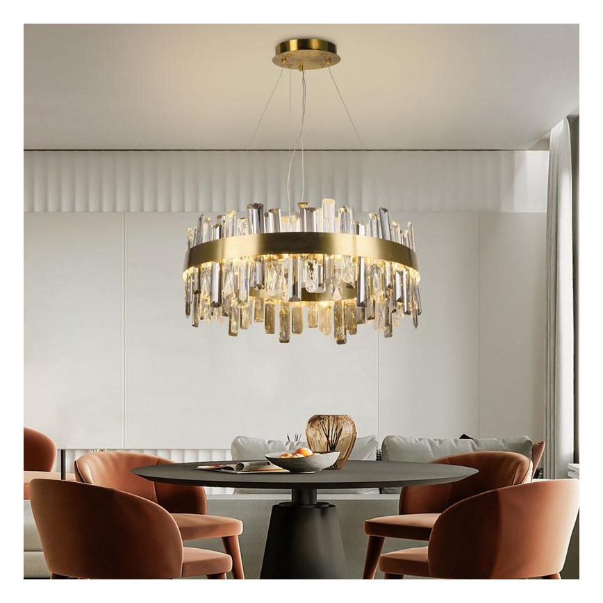 LED Prigušivi kristalni luster na sajli LED/80W/230V 3000-6500K + Daljinski upravljač