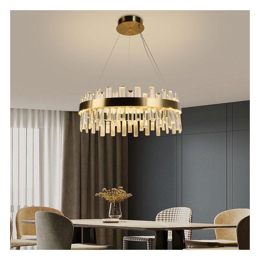 LED Prigušivi kristalni luster na sajli LED/80W/230V 3000-6500K + Daljinski upravljač