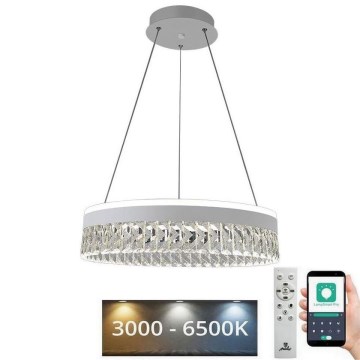 LED Prigušivi kristalni luster na sajli LED/90W/230V 3000-6500K bela + Daljinski upravljač