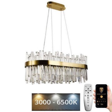 LED Prigušivi kristalni luster na sajli LED/90W/230V 3000-6500K + Daljinski upravljač