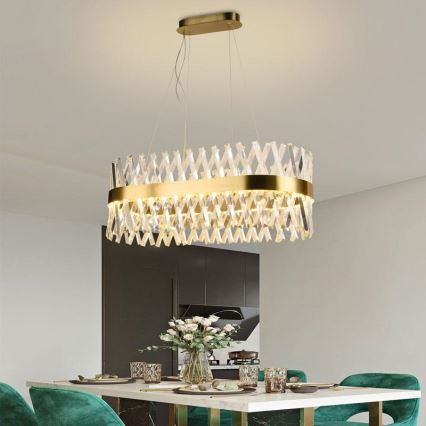 LED Prigušivi kristalni luster na sajli LED/90W/230V 3000-6500K + Daljinski upravljač