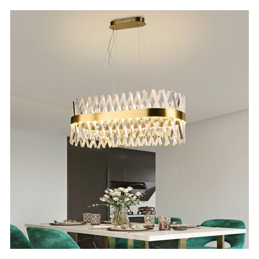 LED Prigušivi kristalni luster na sajli LED/90W/230V 3000-6500K + Daljinski upravljač