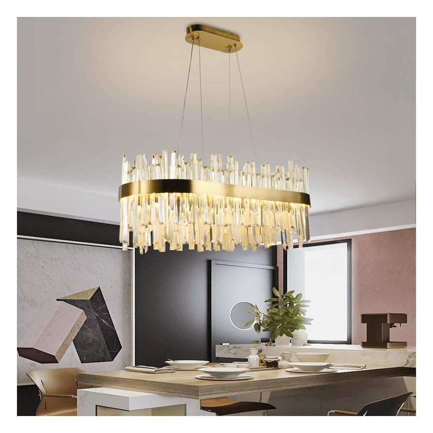 LED Prigušivi kristalni luster na sajli LED/90W/230V 3000-6500K + Daljinski upravljač