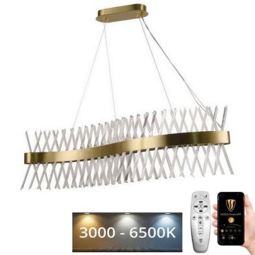 LED Prigušivi kristalni luster na sajli LED/95W/230V 3000-6500K + Daljinski upravljač