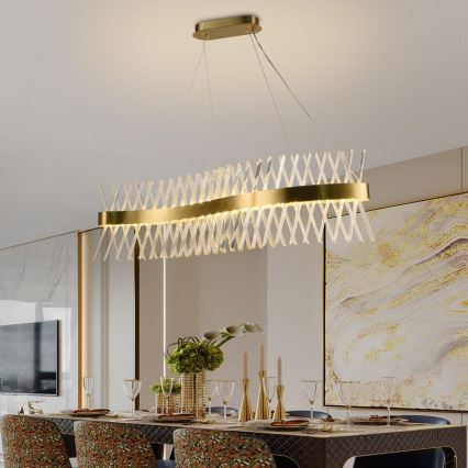 LED Prigušivi kristalni luster na sajli LED/95W/230V 3000-6500K + Daljinski upravljač