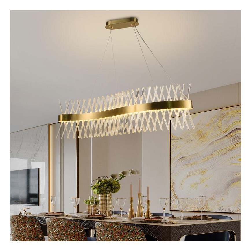 LED Prigušivi kristalni luster na sajli LED/95W/230V 3000-6500K + Daljinski upravljač