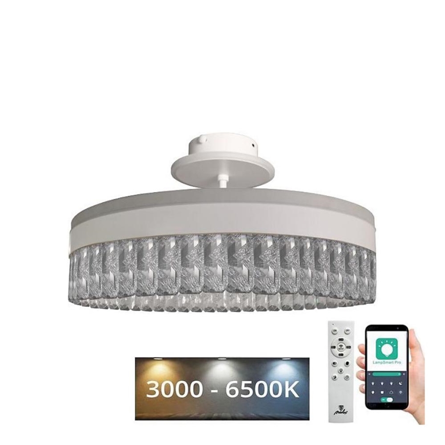 LED Prigušivi kristalni nadgradni luster LED/75W/230V 3000-6500K bela + Daljinski upravljač