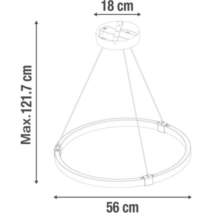 LED Prigušivi luster na sajli CASSINI LED/33W/230V 2700-6500K + Daljinski upravljač
