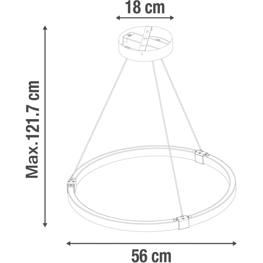 LED Prigušivi luster na sajli CASSINI LED/33W/230V 2700-6500K + Daljinski upravljač
