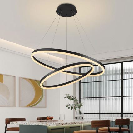 LED Prigušivi luster na sajli LED/100W/230V 3000-6500K pr. 80 cm + Daljinski upravljač
