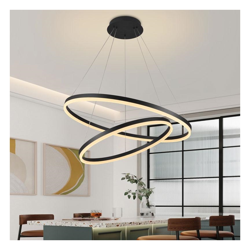 LED Prigušivi luster na sajli LED/100W/230V 3000-6500K pr. 80 cm + Daljinski upravljač