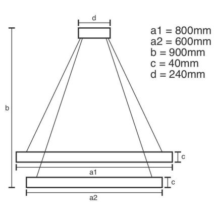 LED Prigušivi luster na sajli LED/100W/230V 3000-6500K pr. 80 cm + Daljinski upravljač