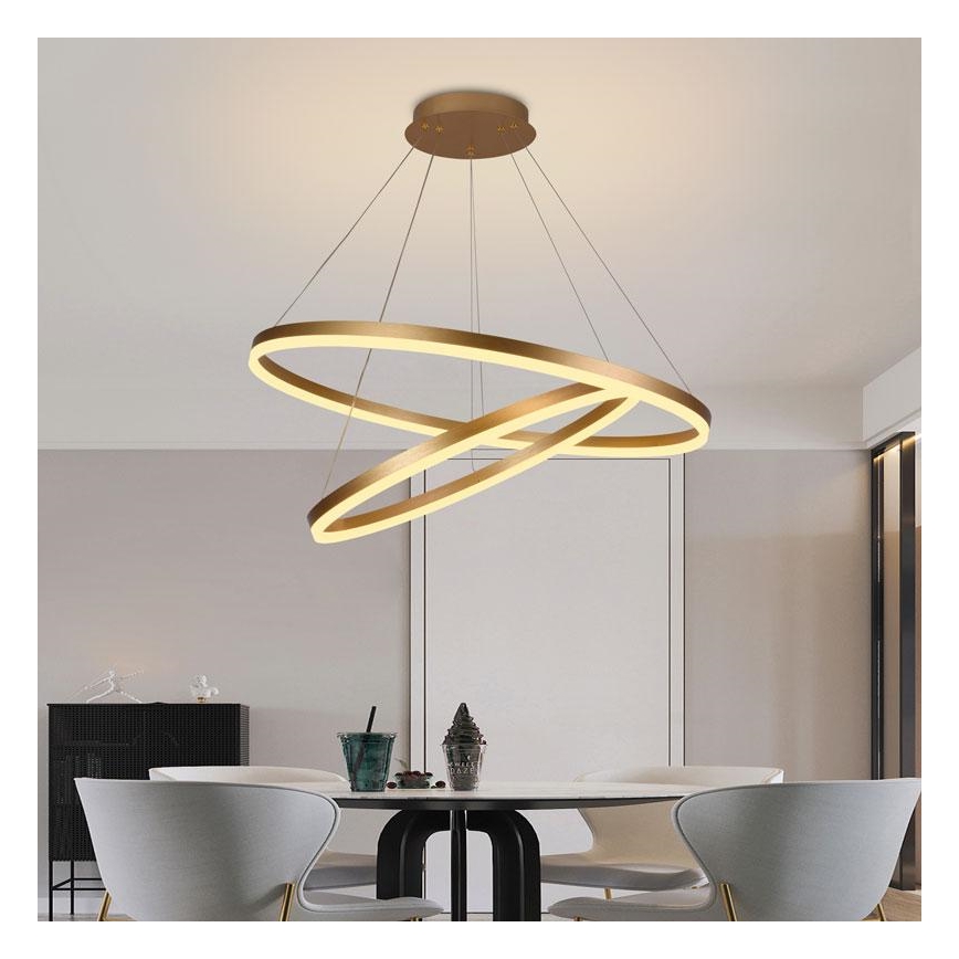 LED Prigušivi luster na sajli LED/100W/230V 3000-6500K pr. 80 cm + Daljinski upravljač
