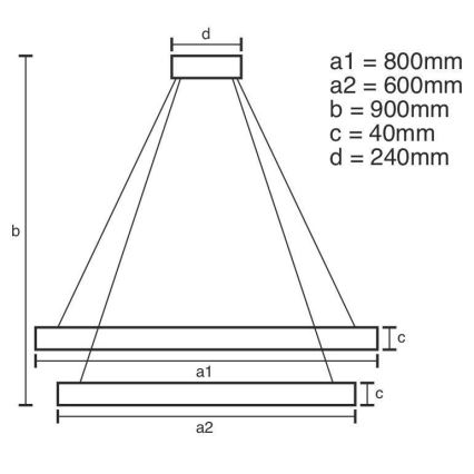 LED Prigušivi luster na sajli LED/100W/230V 3000-6500K pr. 80 cm + Daljinski upravljač