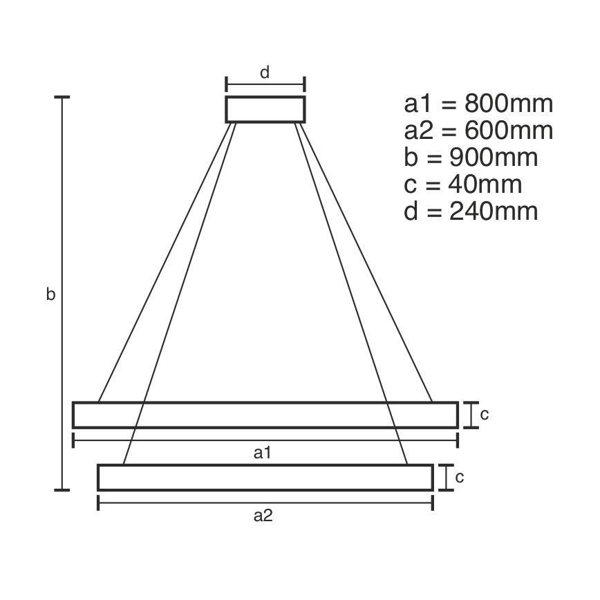 LED Prigušivi luster na sajli LED/100W/230V 3000-6500K pr. 80 cm + Daljinski upravljač