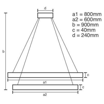 LED Prigušivi luster na sajli LED/100W/230V 3000-6500K pr. 80 cm + Daljinski upravljač