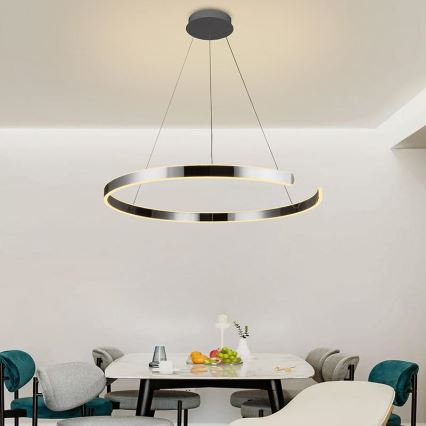 LED Prigušivi luster na sajli LED/100W/230V 3000-6500K pr. 80 cm + Daljinski upravljač