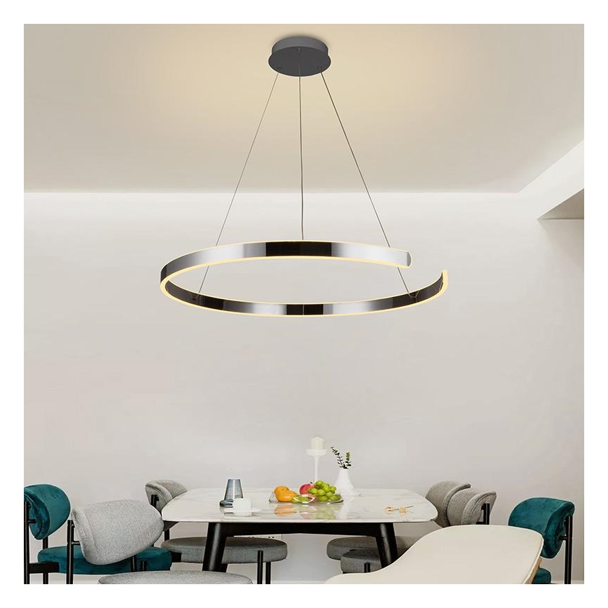 LED Prigušivi luster na sajli LED/100W/230V 3000-6500K pr. 80 cm + Daljinski upravljač