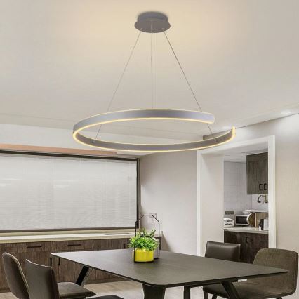 LED Prigušivi luster na sajli LED/100W/230V 3000-6500K pr. 80 cm + Daljinski upravljač