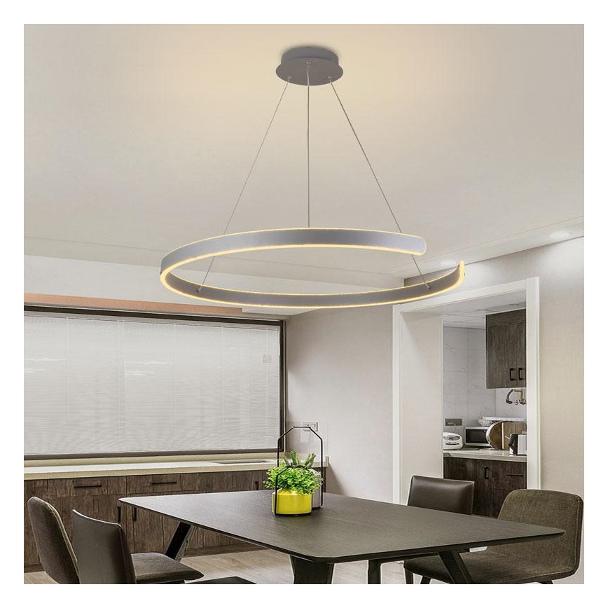 LED Prigušivi luster na sajli LED/100W/230V 3000-6500K pr. 80 cm + Daljinski upravljač