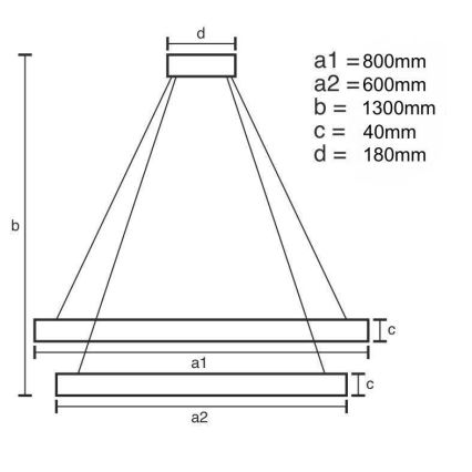 LED Prigušivi luster na sajli LED/100W/230V 3000-6500K + Daljinski upravljač