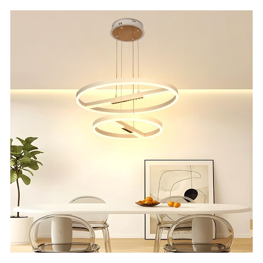 LED Prigušivi luster na sajli LED/100W/230V 3000-6500K + Daljinski upravljač