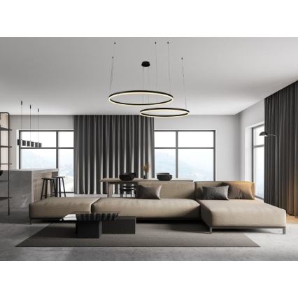 LED Prigušivi luster na sajli LED/100W/230V 3000-6500K pr. 80 cm + Daljinski upravljač