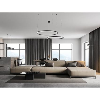 LED Prigušivi luster na sajli LED/100W/230V 3000-6500K pr. 80 cm + Daljinski upravljač
