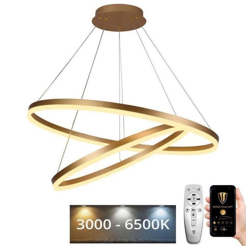 LED Prigušivi luster na sajli LED/100W/230V 3000-6500K pr. 80 cm + Daljinski upravljač