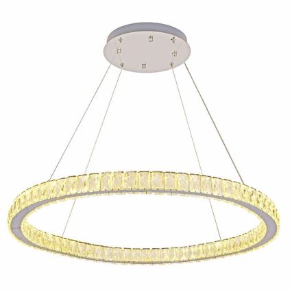 LED Prigušivi kristalni luster na sajli LED/100W/230V 3000-6500K srebrno + Daljinski upravljač