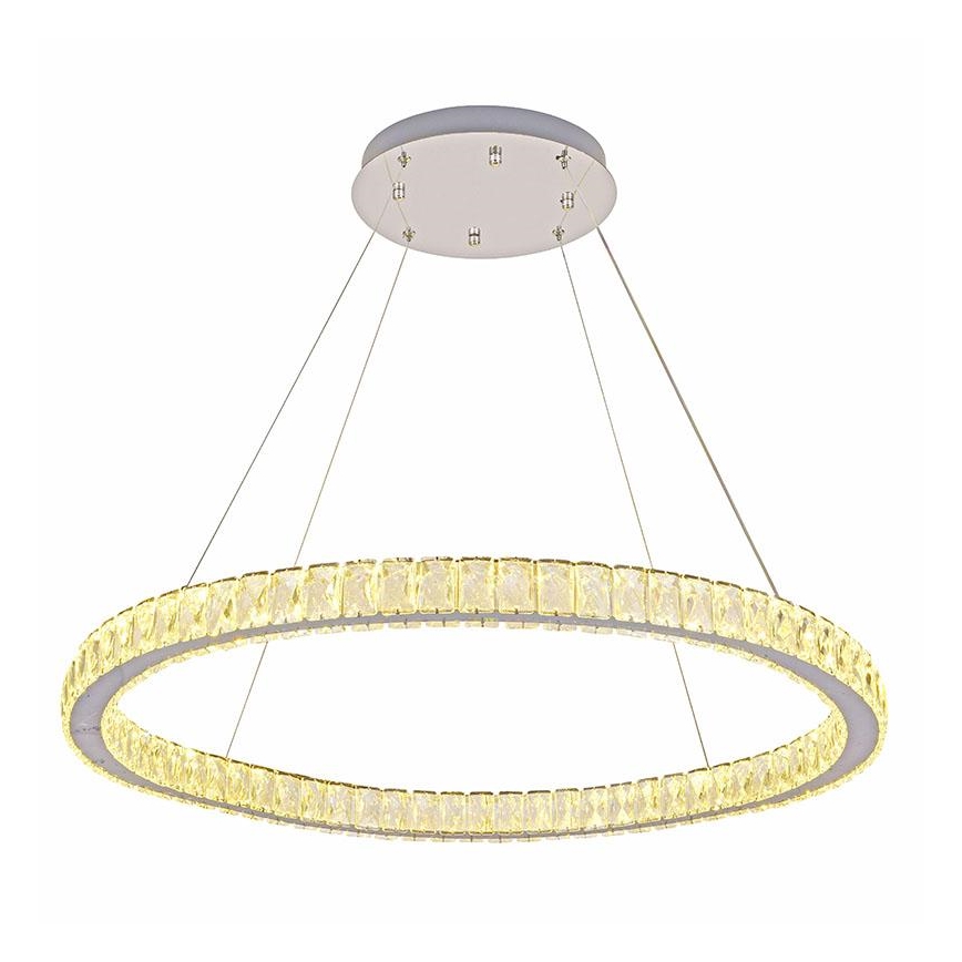LED Prigušivi kristalni luster na sajli LED/100W/230V 3000-6500K srebrno + Daljinski upravljač