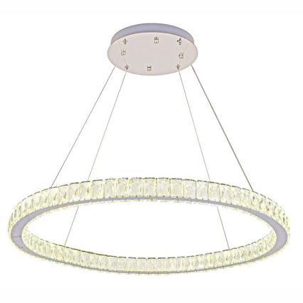 LED Prigušivi kristalni luster na sajli LED/100W/230V 3000-6500K srebrno + Daljinski upravljač