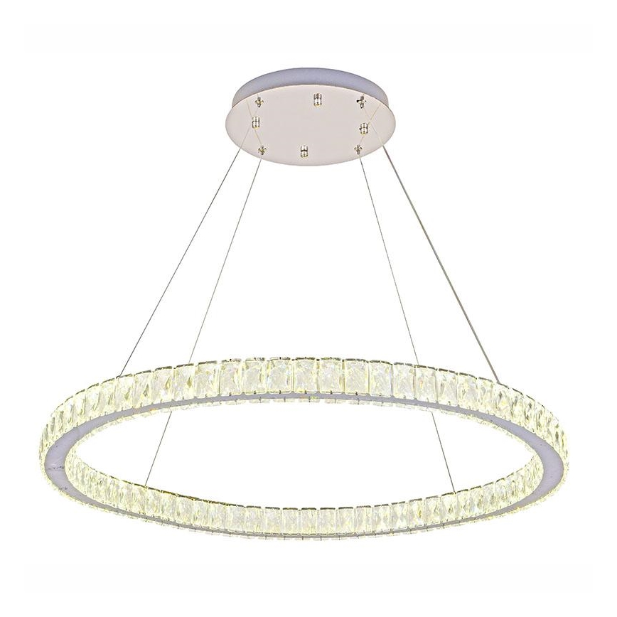 LED Prigušivi kristalni luster na sajli LED/100W/230V 3000-6500K srebrno + Daljinski upravljač