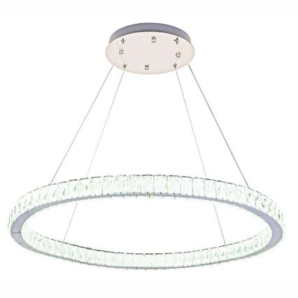 LED Prigušivi kristalni luster na sajli LED/100W/230V 3000-6500K srebrno + Daljinski upravljač