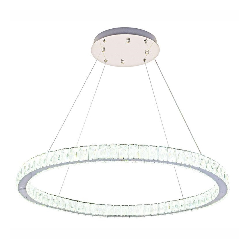 LED Prigušivi kristalni luster na sajli LED/100W/230V 3000-6500K srebrno + Daljinski upravljač