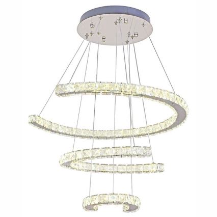 LED Prigušivi kristalni luster na sajli LED/100W/230V 3000-6500K srebrno + Daljinski upravljač