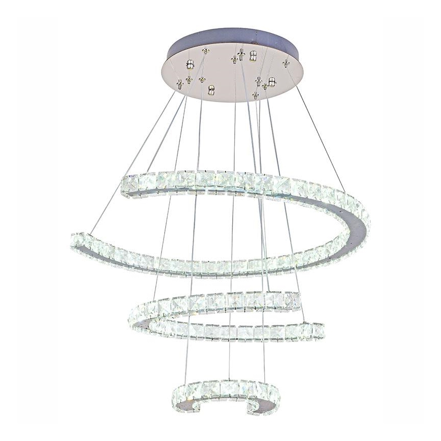 LED Prigušivi kristalni luster na sajli LED/100W/230V 3000-6500K srebrno + Daljinski upravljač